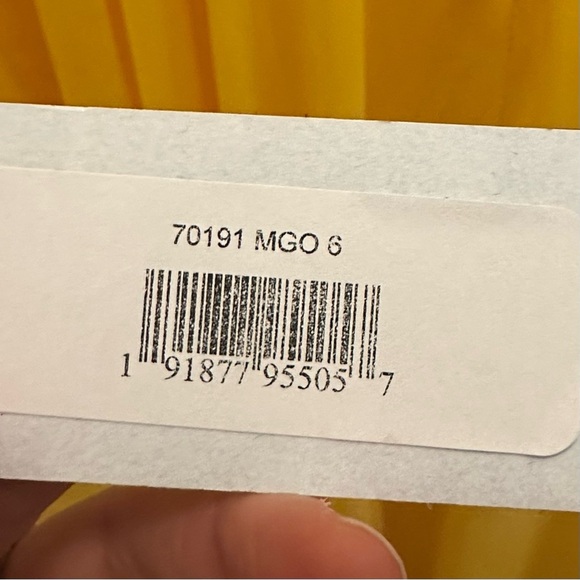 NWT Mac Duggal Ieena Spaghetti Strap High Low Chiffon Dress 6 Mango Yellow - Picture 6 of 10